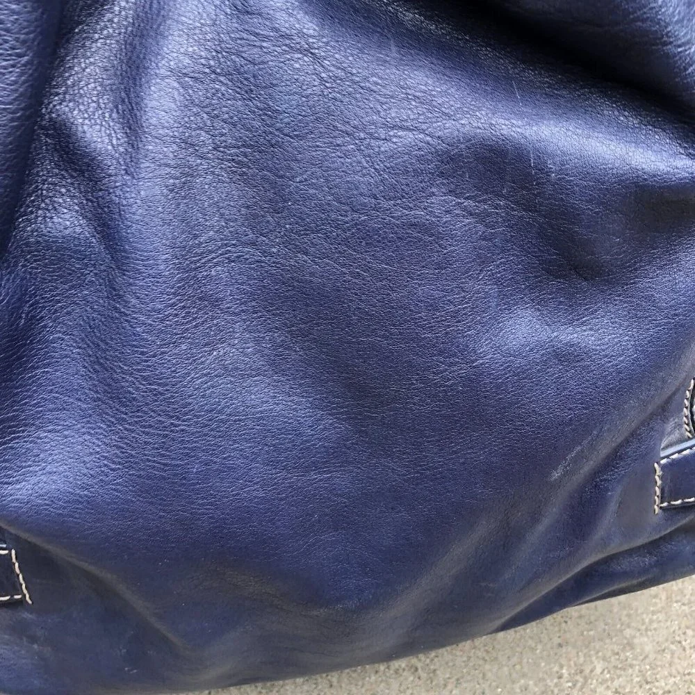 VTG MICHAEL KORS Full Leather Shoulder Purse Hand Bag Blue Bucket Design…​​​​